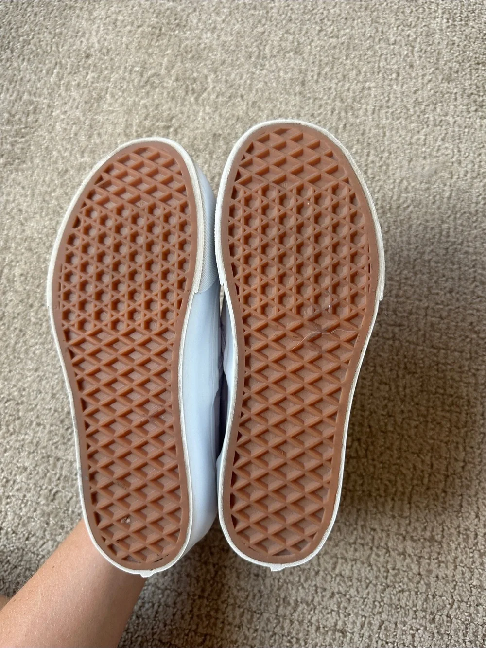 Van’s classic slip on stackform sneakers in pastel satin lilac Checkerboard